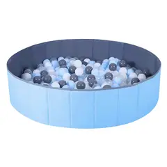 GENERICO - Piscina de pelotas juego para niños y bebés redonda de 160cm de diámetro y 30cm de altura color azul