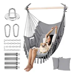 EVERSO - Silla Hamaca Colgante Para Exteriores Columpio + Cojines