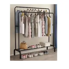 GENERICO - Perchero Metálico Doble Closet Organizador De Ropa Negro 35 kg