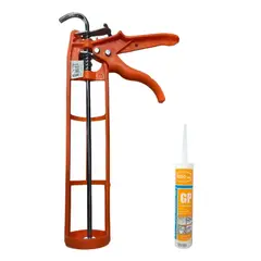 GENERICO - Pistola Calafatera Y Cartucho De Silicona Transparente