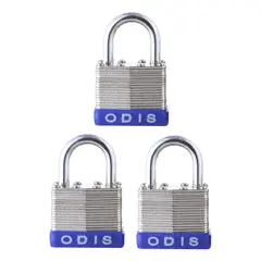 ODIS - Candado Laminado Set 3 x 50mm Acero Zincado Blister