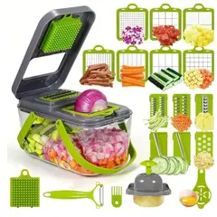 GENERICO - Picador Cortador De Verduras Frutas Rayador Alimentos 22 PIEZAS