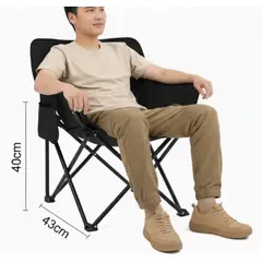 GENERICO - Silla plegable de camping ultraligera tipo egg nest COLOR NEGRO Hasta 120kl