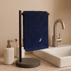 NAUTICA - Toalla de cara SAVOY 100% algodón 30x50cm hipoalergénica azul marino