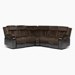 DANIELS - Sofá Seccional 5 Cuerpos Reclinable Alabama Café