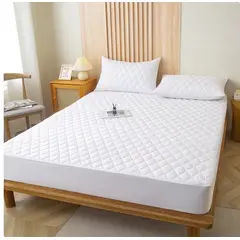 OASIS - Cubrecolchón Impermeable 2 Plazas +2funda De Almohada lisa 3 Color