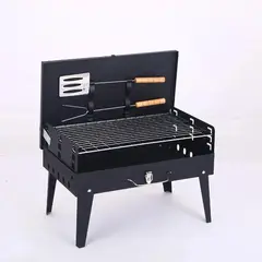 GENERICO - Mini Parrilla De Carbon Portatil Plegable Acero Inoxidable Negro