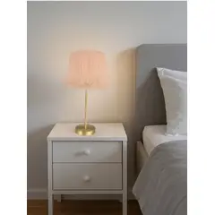 DECORACION CREATIVA - Lampara Mesa Linea Cisne Beige - Base Dorada Infantil-Juvenil