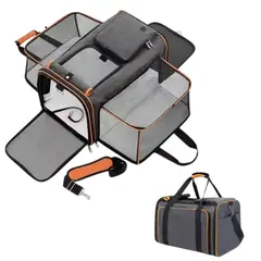 GENERICO - Bolso Transportador Mascotas - Avión Mochila Gato Perros Xl Gris