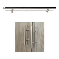 GENERICO - Pack 10 Tiradores Inoxidables 20 Cms Plateado Liso