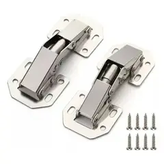 GENERICO - Set 4 Bisagras Bidimensional Oculta 90 Grados Con Tornillos