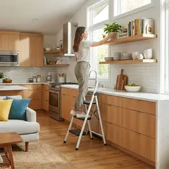 DOER - Escalera de 3 Peldaños Ultra Resistente con Patas Antideslizantes