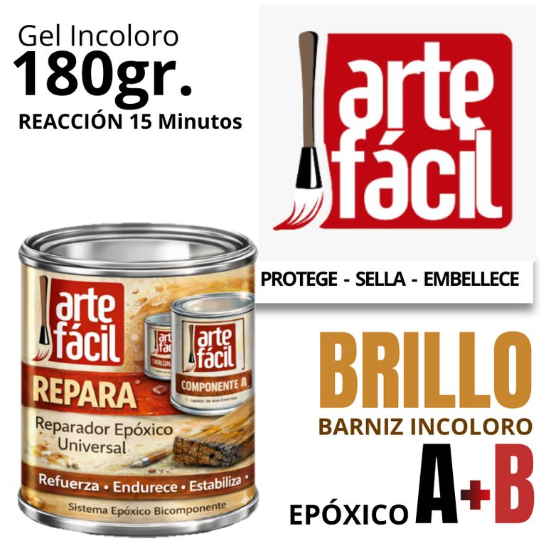 BARNIZ EPOXICO A+B INCOLORO - ARTEFACIL MANUALIDADES- 180G