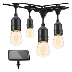 GENERICO - Guirnalda Solar 10 Metros 10 Ampolletas para exteriores resistente al agua