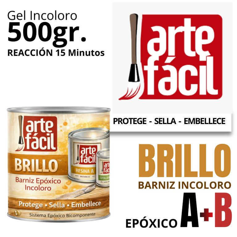BARNIZ EPOXICO A+B INCOLORO - ARTEFACIL MANUALIDADES- 500G