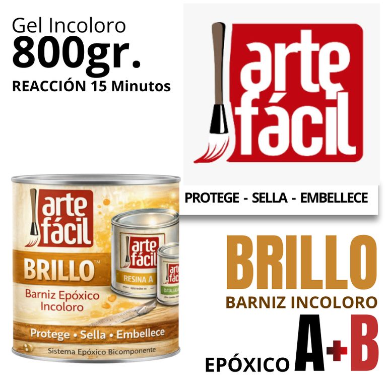 BARNIZ EPOXICO A+B INCOLORO - ARTEFACIL MANUALIDADES- 800G