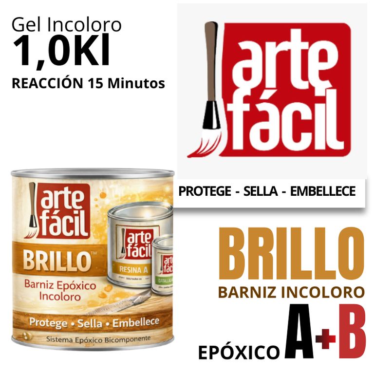 BARNIZ EPOXICO A+B INCOLORO - ARTEFACIL MANUALIDADES- 1kg
