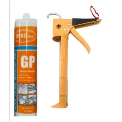 GENERICO - Pistola Calafatera + Cartucho De Silicona Blanco Sellante