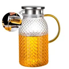 GENERICO - Jarra De Vidrio 19l Servir Te Jugo Bebida Agua Tapa Acero