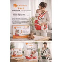 GENERICO - WILIBABY® 3 EN 1 PORTABEBÉ ERGONÓMICO COLOT NARANJO