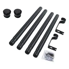 OKAY - Barra Metalica Cortinero Extensible Ajustable Rosca 147cm Negro