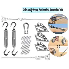 GENERICO - Kit De Anclaje Herraje Para Lona Vela Sombreadora Toldo