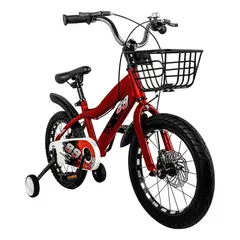 LITTLE MONKEY - Bicicleta Niños Infantil Roja Aro 16 Canasta Racing Rojo