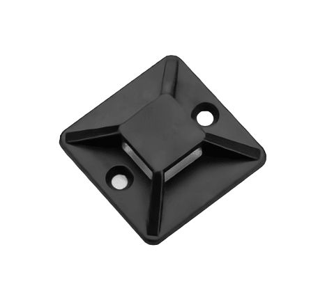 BASE ADHESIVA DE 30X30MM NEGRA BOLSA 100 UNDS