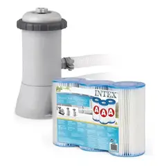 INTEX - Kit de bomba con filtro para piscina y 3 cartuchos
