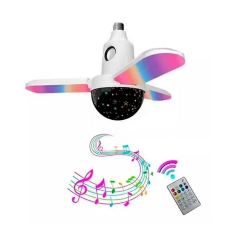 Ampolleta Led RGB Con Proyector Y Musica Bluetooth Con Control