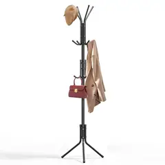 EVERSO - Colgador Perchero De Metal Perchas Para Ropa Polerones Bolso Negro