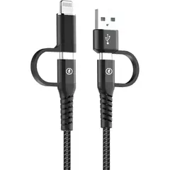 DUSTED - Cable USB-A a Micro-USB / USB-C / Lightning de 1,2 m