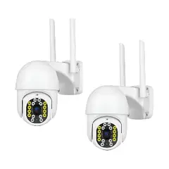 GENERICO - Pack X2 Camara Ip Wifi Exterior 1080p Inalambrica Hd Blancoo