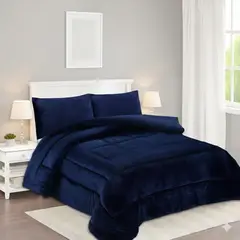 GENERICO - COBERTOR PLUSH KING CON CHIPORRO DE INVIERNO UINICOLOR MODERNO QUITA FRIO FYA