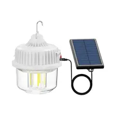 GENERICO - Lampara De Bombilla Recargable Portátil Con Panel Solar Blanco 100w