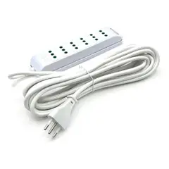 DRL - Alargador Múltiple 5mts 10a Zapatilla 6 Posiciones Led Sec Blanco