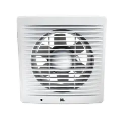 DRL - Extractor De Aire 6 Pulgadas Cuadrado Baño Cocina Sec Blanco