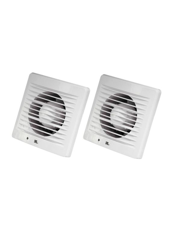 Pack 2 Extractor Aire 4 Pulgada Cuadrado Baño Cocina Sec Blanco