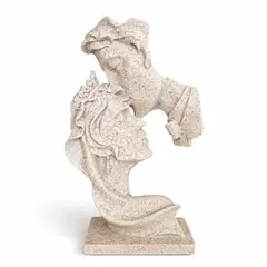 COLETTE - Figura Decorativa Adorno Escultura Beso Eterno Beige