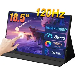 NSEOVS - Monitor Portátil Gamer 18.5 FHD 120Hz Táctil