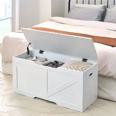 MSA MUEBLES SANTA ANA - Baúl Banqueta Blanca