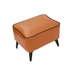 SOHOGAR - Taburete reposapiés otomano rectangular eco cuero caramelo