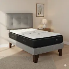 GAEX - Cama Europea 1 Plaza 190 Plus Respaldo Berna