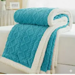 DIANA - FRAZADA TEXTURIZADA CON CHIPORRO TAMAÑO KING 200CM X 230CM COLOR LISO DISEÑO TRENZADO