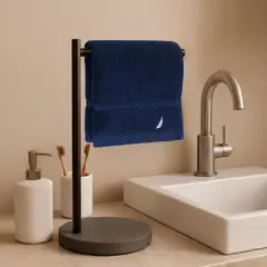 NAUTICA - Toalla de cara SIGNATURE 100% algodón 33x33cm premium Azul marino