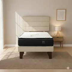 GAEX - Cama Europea 1 Plaza 200 Plus Respaldo Atacama