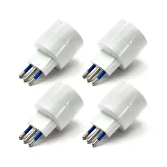 DRL LIGHTING - Pack 4 Adaptador Enchufe Schuko Hembra Eléctrico 10a Sec