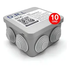 DRL - Pack 10 Caja Estanca Derivación Ip40 80x80x50mm Cono Sec Gris