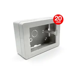 DRL LIGHTING - Pack 20 Caja Chuqui Sobrepuesta Pvc Ctornillos Certificada Blanco