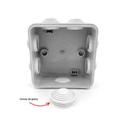 DRL LIGHTING - Pack 6 Caja Estanca Derivación Drl Ip40 85x85x50mm Conos Sec Gris